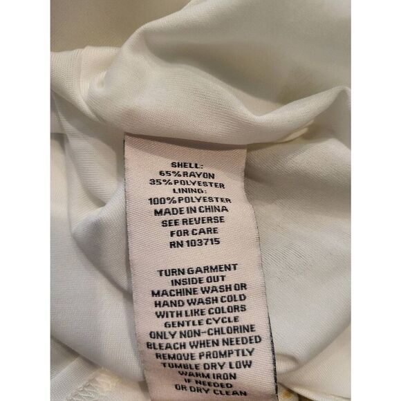 Nanette Lepore Dress Women's 14 Gold Maxi Palm Leaf Tiered Smocked Ruffle Strap - Picture 5 of 5